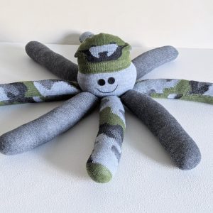 Socktopus Octopus Toy- Gray, Green and Gray Camo