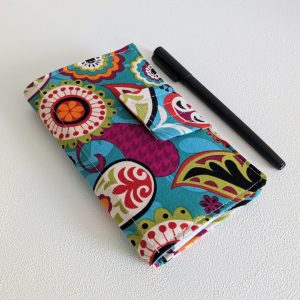 Portfolio Book 3x5in (Note-to-Self Mini) - Large Print Paisley on Blue