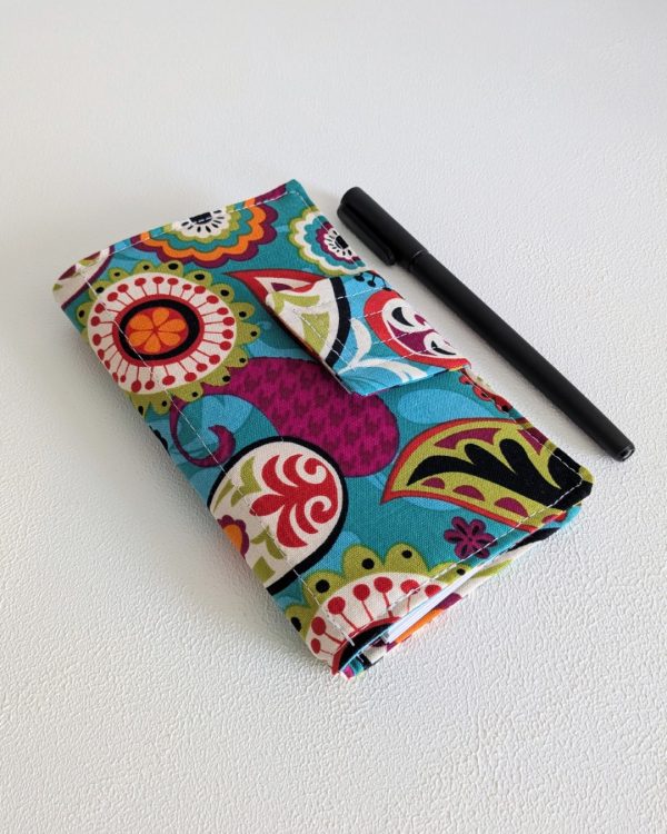 Portfolio Book 3x5in (Note-to-Self Mini) - Large Print Paisley on Blue